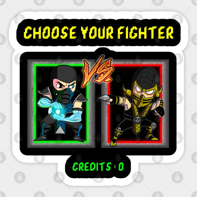 Choose your fighter - Scorpion vs Sub Zero Avatar Team Sticker by Pannolinno